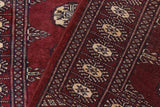 handmade Geometric Bokhara Maroon Gray Hand Knotted RECTANGLE 100% WOOL area rug 3x5