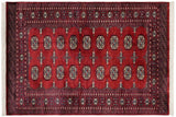 handmade Geometric Bokhara Red Blue Hand Knotted RECTANGLE 100% WOOL area rug 4x6