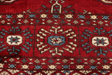 handmade Geometric Bokhara Red Blue Hand Knotted RECTANGLE 100% WOOL area rug 4x6