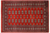 Rustic Bokhara Dulce Rust Beige Hand Knotted Rug - 3'11'' x 5'9''