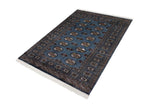 handmade Geometric Bokhara Blue Beige Hand Knotted RECTANGLE 100% WOOL area rug 4x6
