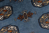 handmade Geometric Bokhara Blue Beige Hand Knotted RECTANGLE 100% WOOL area rug 4x6