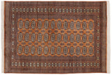 Rustic Bokhara Alma Brown Beige Hand Knotted Rug - 4'0'' x 6'4''
