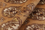 handmade Geometric Bokhara Brown Beige Hand Knotted RECTANGLE 100% WOOL area rug 3x9