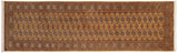 Rustic Bokhara Oswaldo Brown Beige Hand Knotted Runner - 2'8'' x 9'5''