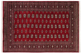 Rustic Bokhara Alfredo Red Beige Hand Knotted Rug - 6'0'' x 8'4''
