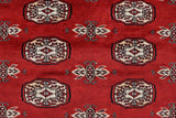 handmade Geometric Bokhara Red Gray Hand Knotted RECTANGLE 100% WOOL area rug 6x9