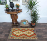 handmade Traditional Kilim, New arrival Gray Beige Hand-Woven RECTANGLE 100% WOOL area rug 2' x 3'