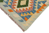 handmade Traditional Kilim, New arrival Blue Beige Hand-Woven RECTANGLE 100% WOOL area rug 2' x 3'