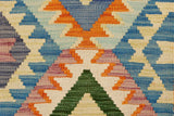 handmade Traditional Kilim, New arrival Blue Beige Hand-Woven RECTANGLE 100% WOOL area rug 2' x 3'