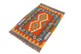 handmade Traditional Kilim, New arrival Rust Beige Hand-Woven RECTANGLE 100% WOOL area rug 2' x 3'