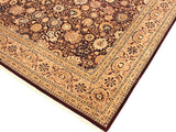 handmade Traditional Tabriz Maroon Tan Hand Knotted RECTANGLE 100% WOOL area rug 9x12
