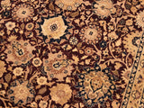 handmade Traditional Tabriz Maroon Tan Hand Knotted RECTANGLE 100% WOOL area rug 9x12
