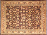 Antique Vegetable Dyed Tabriz Maroon/Tan Wool Rug - 8'11'' x 12'0''
