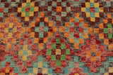 handmade Geometric Balouchi Gray Red Hand Knotted RECTANGLE 100% WOOL area rug 5 x 7