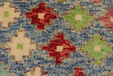 handmade Geometric Balouchi Blue Red Hand Knotted RECTANGLE 100% WOOL area rug 4 x 6
