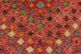 handmade Geometric Balouchi Magenta Red Hand Knotted RECTANGLE 100% WOOL area rug 5 x 8
