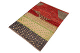 handmade Geometric Balouchi Red Gray Hand Knotted RECTANGLE 100% WOOL area rug 3 x 5