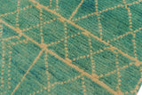 handmade Geometric Balouchi Blue Beige Hand Knotted RECTANGLE 100% WOOL area rug 3 x 5
