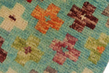 handmade Geometric Balouchi Blue Rust Hand Knotted RECTANGLE 100% WOOL area rug 3 x 5