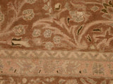 handmade Traditional Tajdar Brown Tan Hand Knotted RECTANGLE 100% WOOL area rug 9x12