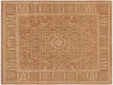 Antique Vegetable Dyed Tajdar Brown/Tan Wool Rug - 8'11'' x 11'8''