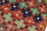 handmade Geometric Balouchi Maroon Orange Hand Knotted RECTANGLE 100% WOOL area rug 3 x 5