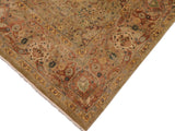 handmade Traditional Anmol Agra Taupe Beige Hand Knotted RECTANGLE 100% WOOL area rug 9x13