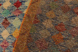 handmade Geometric Balouchi Blue Gold Hand Knotted RECTANGLE 100% WOOL area rug 4 x 5