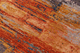 handmade Modern Modern Blue Rust Hand Knotted RECTANGLE WOOL&SILK area rug 9 x 12