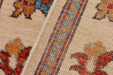 handmade Traditional Kafkaz Beige Rust Hand Knotted RUNNER 100% WOOL area rug 3 x 5