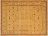 Antique Vegetable Dyed Agra Tan/Beige Wool Rug - 9'0'' x 12'3''