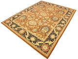 handmade Traditional Hashmi Brown Black Hand Knotted RECTANGLE 100% WOOL area rug 9x12