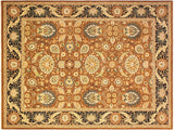 handmade Traditional Hashmi Brown Black Hand Knotted RECTANGLE 100% WOOL area rug 9x12