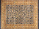 Antique Vegetable Dyed Tabriz Blue/Gold Wool Rug - 8'9'' x 11'10''