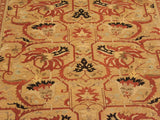handmade Traditional Kaffas Gold Tan Hand Knotted RECTANGLE 100% WOOL area rug 9x12