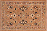 Shabby Chic Ziegler Ozie Brown Blue Hand-Knotted Wool Rug - 8'1'' x 9'9''