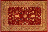 Boho Chic Ziegler Adeline Red Green Hand-Knotted Wool Rug - 8'0'' x 9'10''