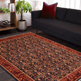 handmade Transitional Kafkaz Chobi Ziegler Blue Red Hand Knotted RECTANGLE 100% WOOL area rug 8 x 10