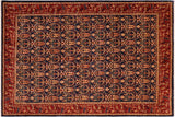 Oriental Ziegler Gracie Blue Red Hand-Knotted Wool Rug - 8'4'' x 10'1''