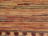 Contemporary Gabbeh Rosalind Beige/Blue Wool Rug - 8'6'' x 9'10''