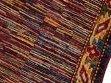 Modern Gabbeh Oralee Blue/Red Wool Rug - 8'1'' x 9'10''