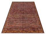 Modern Gabbeh Oralee Blue/Red Wool Rug - 8'1'' x 9'10''