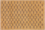handmade Modern Gabbeh Tan Blue Hand Knotted Rectangel Hand Knotted 100% Vegetable Dyed wool area rug 8 x 9