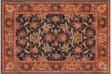 Shabby Chic Ziegler Angeline Blue Rust Hand-Knotted Wool Rug - 8'0'' x 9'10''