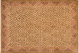 Shabby Chic Ziegler Millie Green Brown Hand-Knotted Wool Rug - 7'8'' x 10'0''
