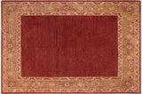 Handmade Kafakz Chobi Ziegler Modern Contemporary Red Brown Hand Knotted Rectangel Hand Knotted 100% Vegetable Dyed wool area rug 8 x 9