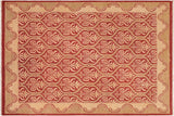Oriental Ziegler Autumn Red Beige Hand-Knotted Wool Rug - 7'10'' x 9'9''
