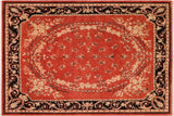 Oriental Ziegler Jimmie Rust Black Hand-Knotted Wool Rug - 8'1'' x 9'10''