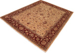 handmade Traditional Kafkaz Chobi Ziegler Tan Brown Hand Knotted RECTANGLE 100% WOOL area rug 8 x 10